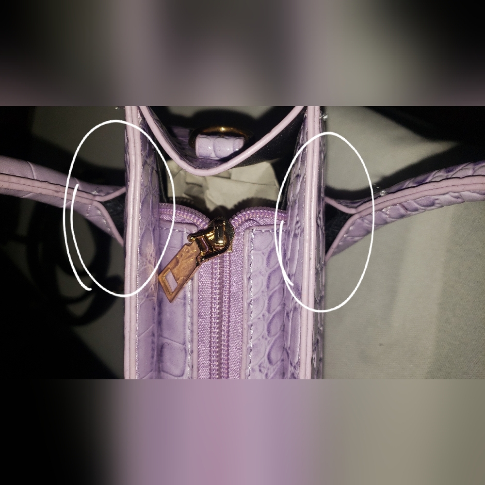 Faux Croc Embossed Mini Handbag- purple - Picture 2 of 9